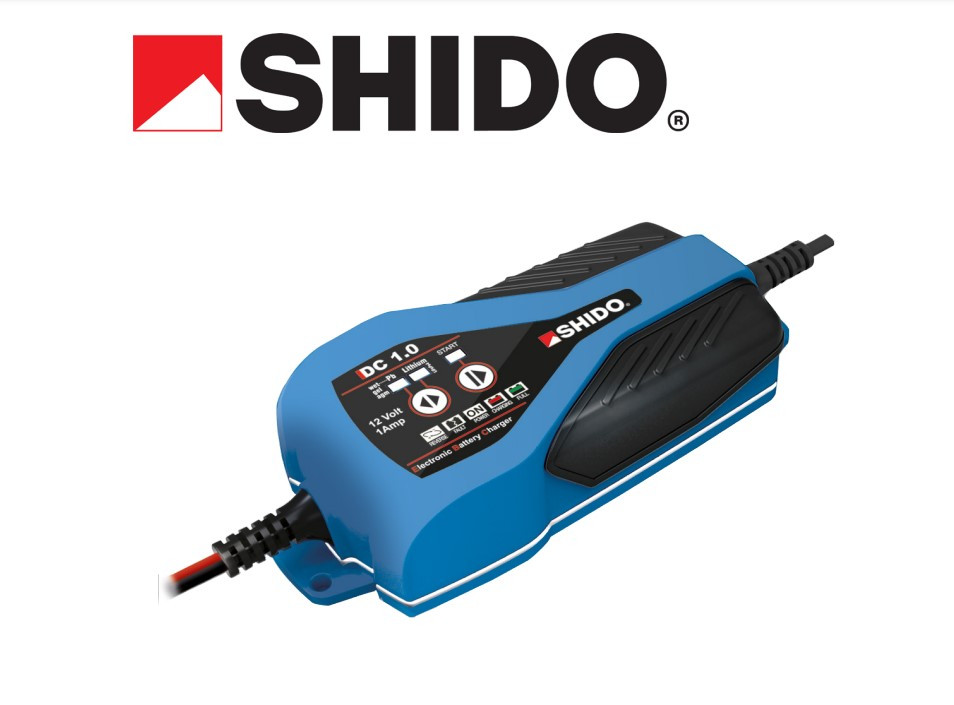 Shido DC 1.0 Acculader 12v. Voor Gel, AGM, loodzuur en Lithium ion accu's. A-kwaliteit.