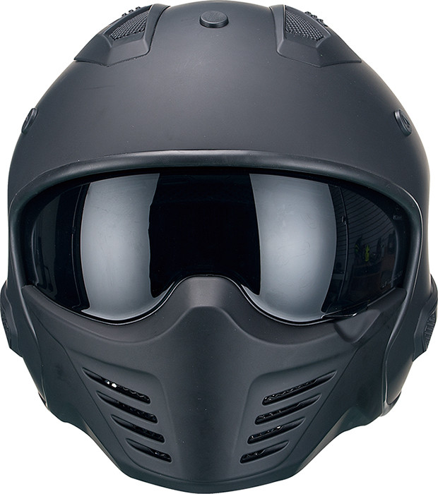 Helm Vito Jet Bruzano. Verkrijgbaar in zwart, camouflage, titanium, carbon, zwart-fluor en zwart-rood.
