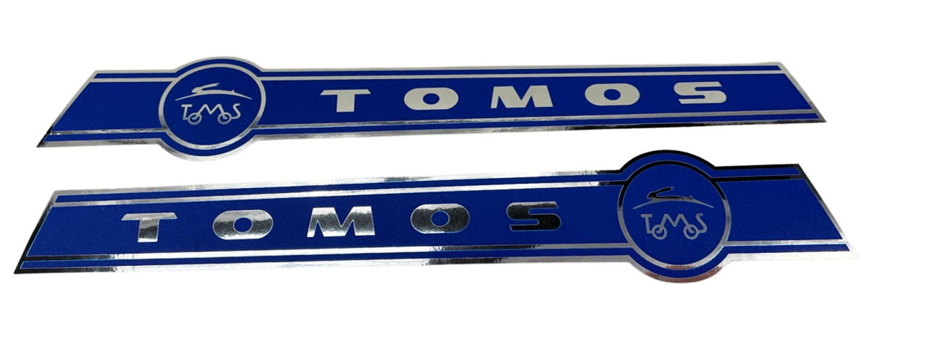 Stickerset Tomos Chroom Blauw. 