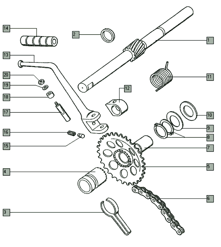 Opvul ring 1mm Tomos kickstart as