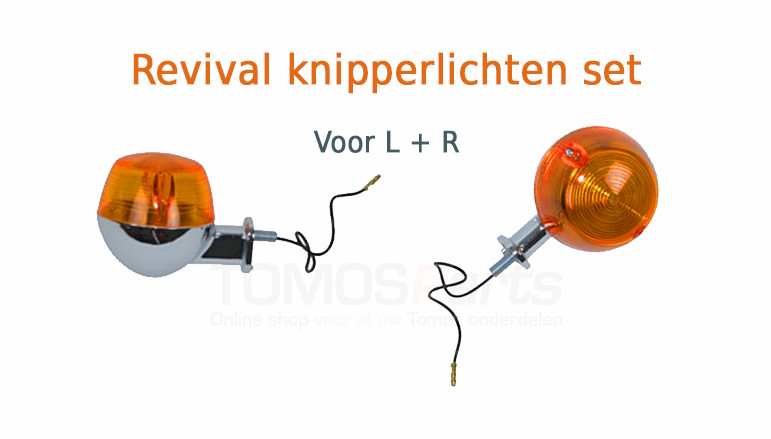 Knipperlichten voor of achter voor de Tomos Revival 2 stuks