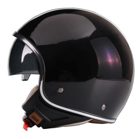 Jet Helm Vito Special. Zwart met vizier.