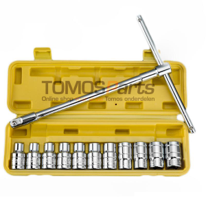 T-sleutel schuifbaar dopset 11-delig 8-19mm 