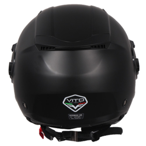 Helm Vito Jet Isola. Verkrijgbaar in mat zwart, zwart-fluor, glans wit, glans rood, titanium en grijs