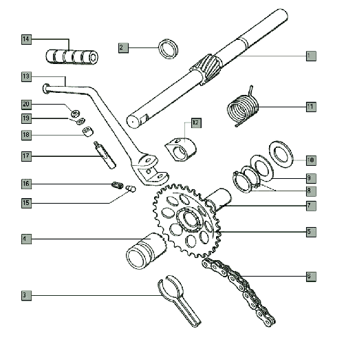 Opvul ring 1mm Tomos kickstart as