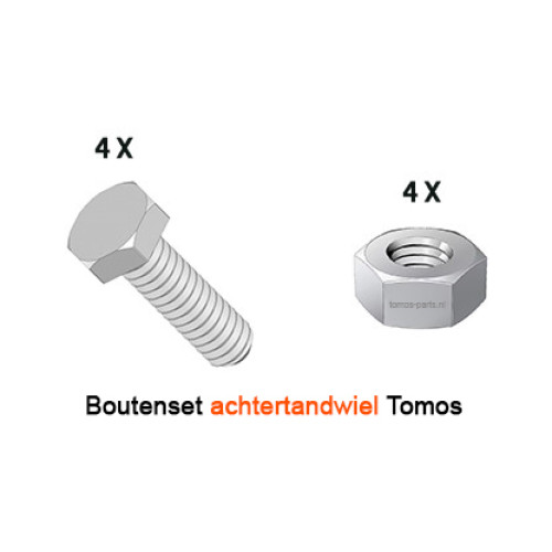 Boutenset Bevestigingsset Tomos achtertandwiel.