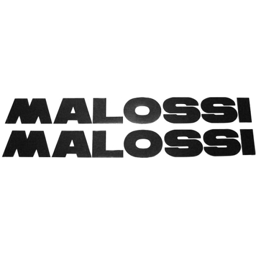 Malossi 27cm x 3,5cm zwart 2-delig sticker set