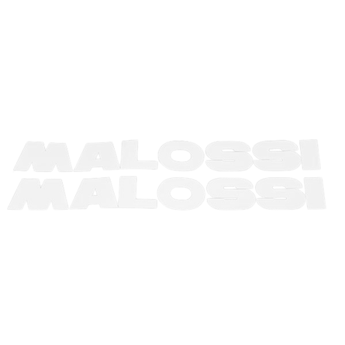 Malossi 27cm x 3,5cm wit 2-delig sticker set