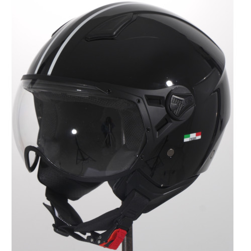 Helm Vito Jet Moda zwart glans