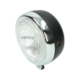 Koplamp rond zwart. Tomos A-kwaliteit.