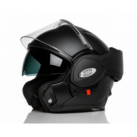 Vito Reverse Systeemhelm Mat Zwart – Opklapbaar, Zonneklep, ECE22-06
