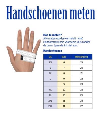 Welke maat handschoen heb ik?